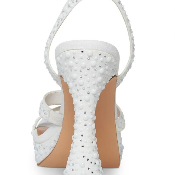 Madden Girl Zanee Womens Embellished Platform Heels, Color-Off White, Size 9.5M - Picture 3 of 6